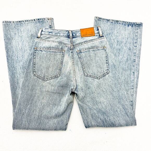 Denim Forum The Marlene '60s High Flare Wide Leg Denim Jeans Size 24 x 30L - Picture 5 of 9